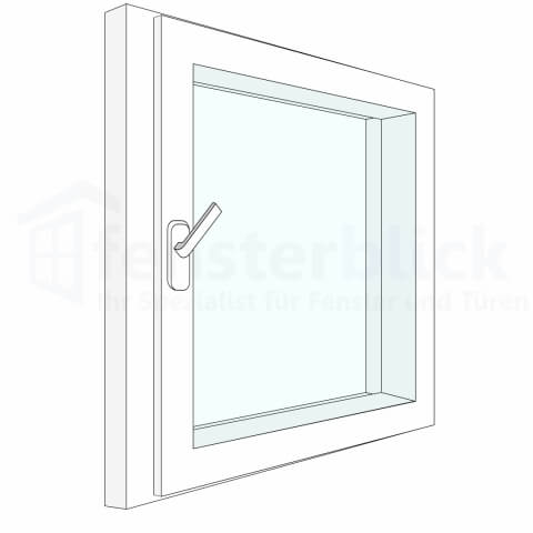 Dreh-Kipp-Fenster in Spaltlüftung-Stellung bzw. Sparlüftung-Stellung