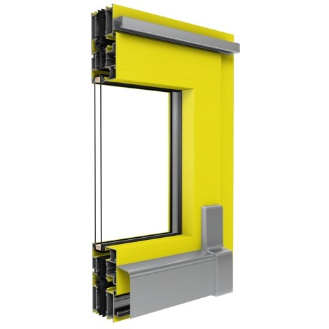 Aluminium PSK Tür Profil MB70 HI in Gelb