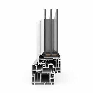 Kunststofffenster Aluplast IDEAL 8000 Round-Line - Ansicht Profilschnitt