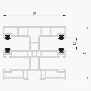 Aufsatzrollladen Führungsschiene Decco 1622 - 60mm beidseitig