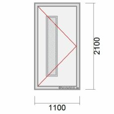 Haustür 110x210 cm mit Dreh-Links Öffnung und Füllung