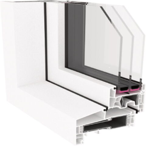 Kunststofffenster Vorteile Kömmerling 76 AD K-Vision NL Profilschnitt