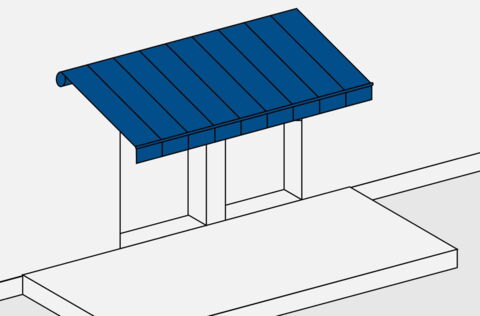 Markise Schrägansicht