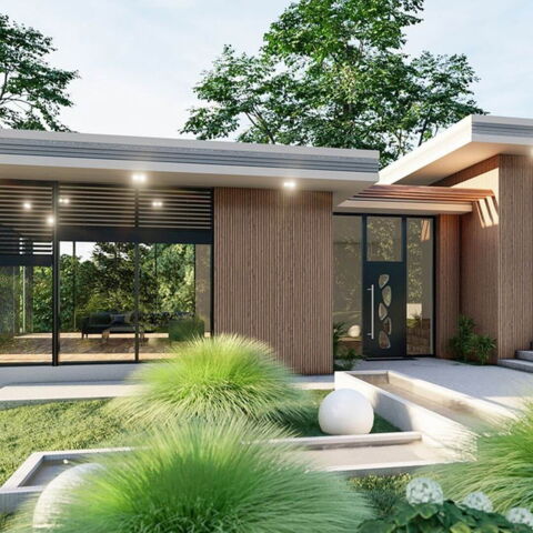 Alu Haustür 86SI Glasfassade