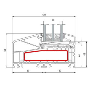 Aluplast IDEAL 7000 NL Festverglasung Bautiefe 120mm - 170x53