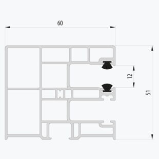 Aufsatzrollladen Führungsschiene Decco 1621 mit Insektenschutz - 60mm