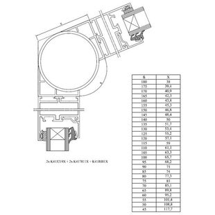 Drutex MB 45 Eckverbinder Variabel Tabelle Detailansicht