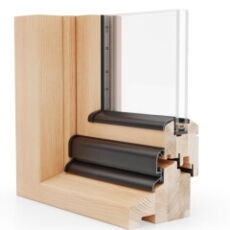 Holzfenster Nature 68 niederländisches Profil - außen