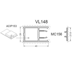 Aliplast Superial Pfosten-Verstärkung 24mm - VL148
