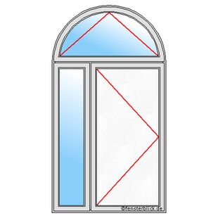 Haustür mit Rundbogen als Kippfenster Schamtisch