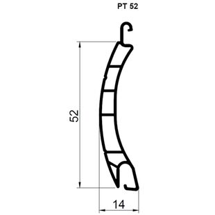 Lamelle PT52 PVC technische Zeichnung