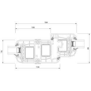 Drutex Iglo Premier H-Kopplung Fenster Detailzeichnung - 50110 50001 50016