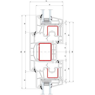 Salamander greenEvolution 76 AD Pfosten 110mm Fenster CL - 762009 761002