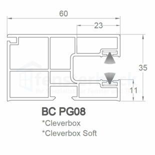 Aufsatzrollladen Führungsschiene BeClever BC PG08 60mm