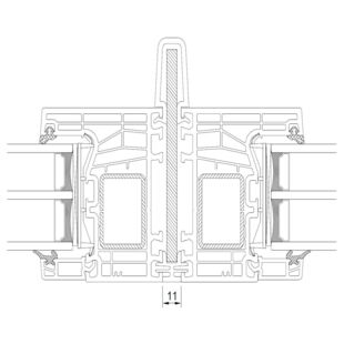 Drutex Iglo Edge - 80001-50111 Kopplung mit Stahl+Verstärkung außen 11mm