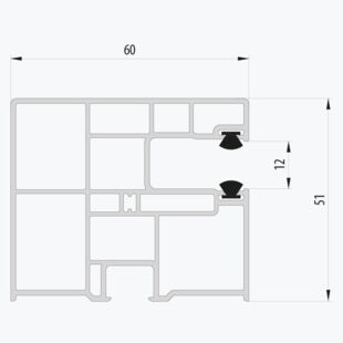 Aufsatzrollladen Führungsschiene Decco 1620 - 60mm