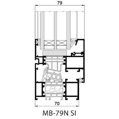 Aluminiumfenster MB-79N SI technische Zeichnung