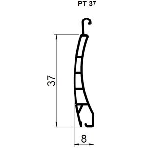 Lamelle PT37 PVC technische Zeichnung