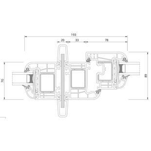 Drutex Iglo Premier Kopplung mit Stahl Fenster Detailzeichnung - 50111 50001 50016