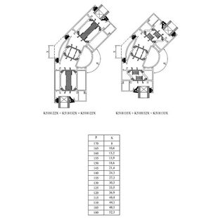 Drutex MB 70 HI Eckverbinder Variabel Tabelle Detailansicht