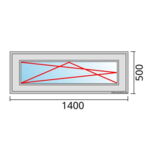 Fenstermaß 1400x500mm