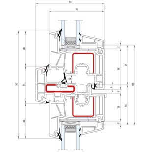 Salamander greenEvolution 76 Stulp 51mm Fenster Classic-Line - 766002 - 761002