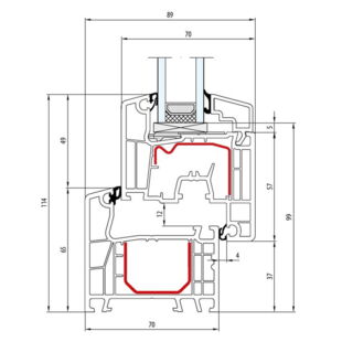 Aluplast IDEAL 4000 Fenster Classic-Line 114mm 140x01 140x20