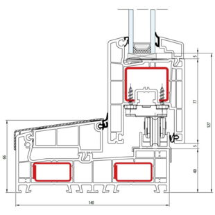 Aluplast Smart-Slide Flügel mit Laufwagen - Vertikal
