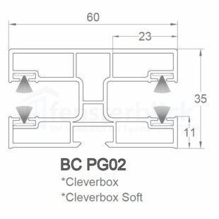 Aufsatzrollladen Führungsschiene BeClever BC PG02 60mm beidseitig