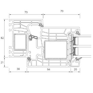 Drutex Iglo Edge Tür innen öffnend - 80001-80033