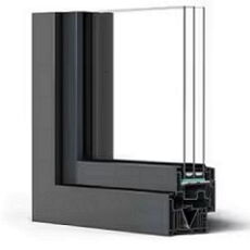 Kunststofffenster Rehau ARTEVO Profil aussen anthrazit - flächenversetzt