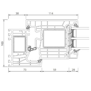 Drutex Iglo Edge Tür außen öffnend - 80001-80034