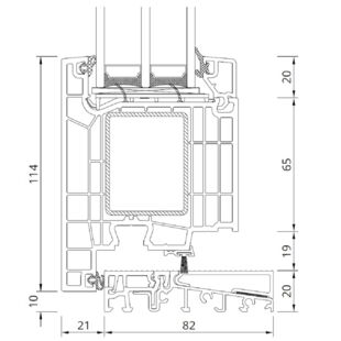 Drutex Iglo Edge Türschwelle 20mm außen öffnend - 80034