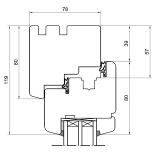 Holzprofil Softline 78 Rahmen mit Flügel