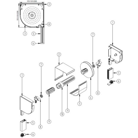 Vorbaurollladen PST Explosionszeichnung