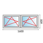 Fenstermaß 1600x600mm