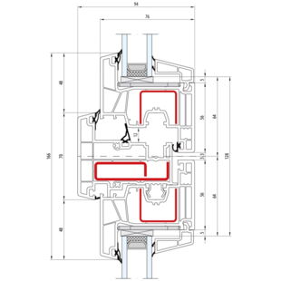 Salamander greenEvolution 76 Stulp 70mm Fenster Classic-Line - 766004 - 761002