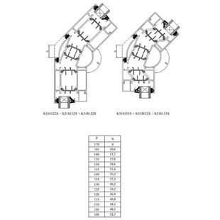 Drutex MB 70 Eckverbinder Variabel Tabelle Detailansicht