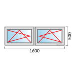 Fenstermaß 1600x500mm