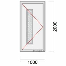 Haustür 100x200 cm mit Dreh-Links Öffnung und Füllung