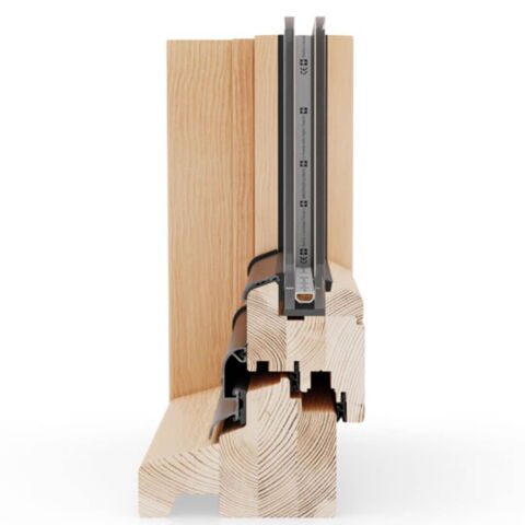 Holzfenster Nature 68 niederländisches Profil - Schnitt