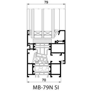 Aluminiumfensterprofil MB-79N SI Technische Zeichnung