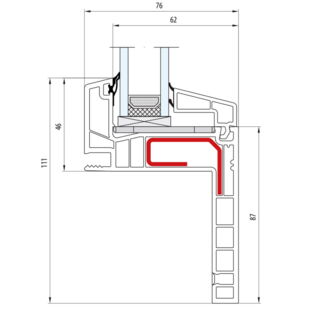 Salamander greenEvolution 76 AD Renovation Festverglasung Flosse 65 mm 760019