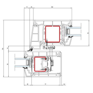 Aluplast Smart-Slide Flügel Treffpunkt - Horizontal