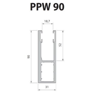 Vorbaurollladen Führungsschiene 90mm PPW verstärkt