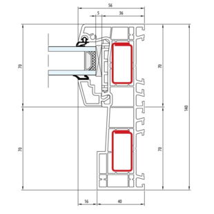 Aluplast Smart-Slide Flügel Fest - Horizontal