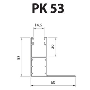 Vorbaurollladen Führungsschiene PK 53mm mit Winkel