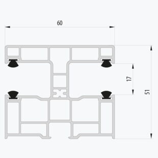 Aufsatzrollladen Führungsschiene Decco 1651 maxi - 60mm beidseitig