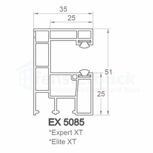 Aufsatzrollladen Führungsschiene Exte EX 5085 35mm (Schmal)