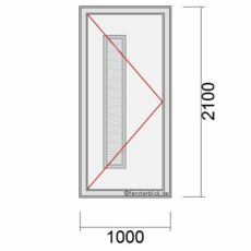 Haustür 100x210 cm mit Dreh-Links Öffnung und Füllung